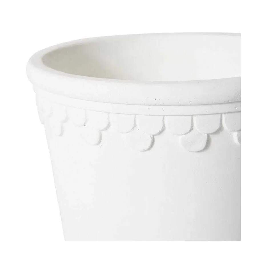 E Style Sophia 18cm Cement Plant Pot w/ Saucer Home Decor Planter White