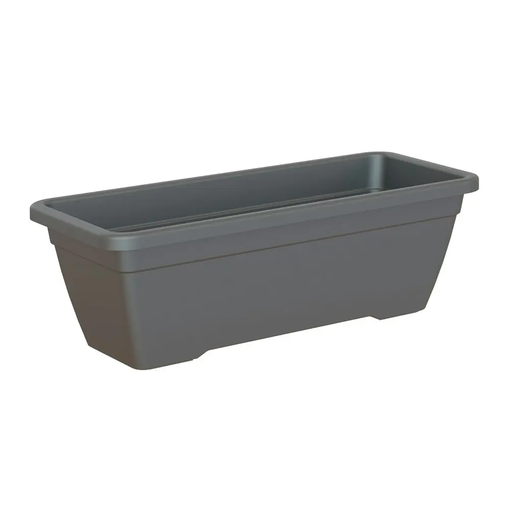 2x Artevasi Venezia 50x16.3cm Plastic Indoor/Outdoor Planter Box Anthracite