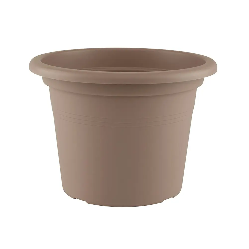 2x Artevasi Cilindro Plastic Indoor/Outdoor Garden Plant Pot 35x24.9cm Taupe