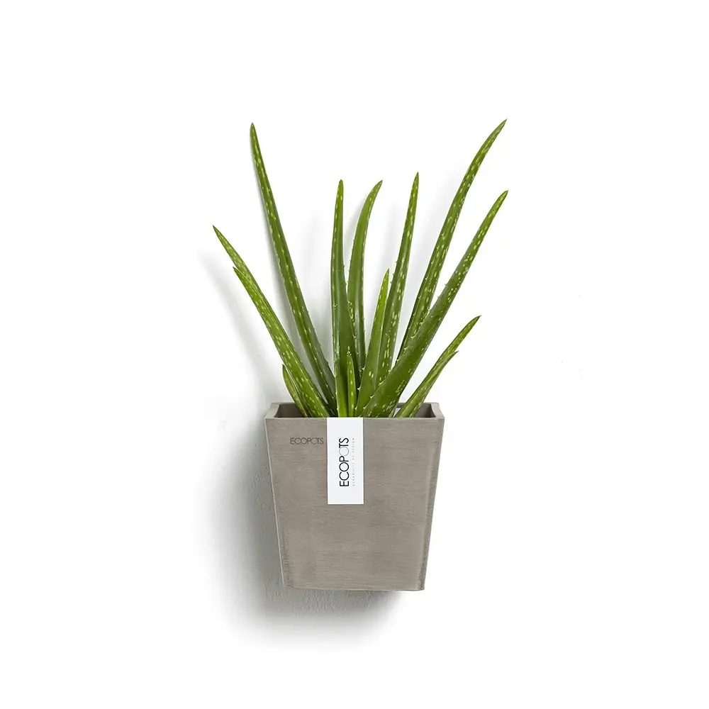 EcoPots Manhattan Wall Mountable Indoor/Outdoor Plant Pot S 15x14.5cm Taupe