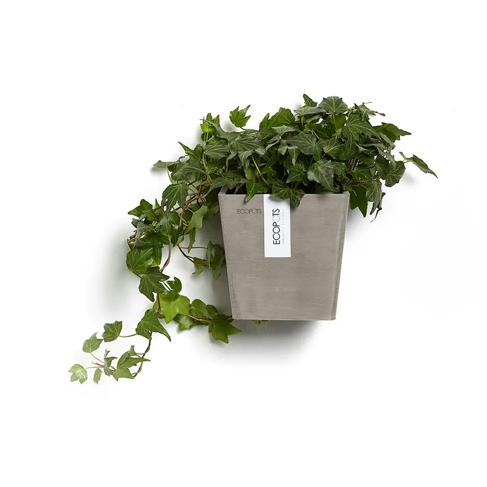 EcoPots Manhattan Wall Mountable Indoor/Outdoor Plant Pot S 15x14.5cm Taupe