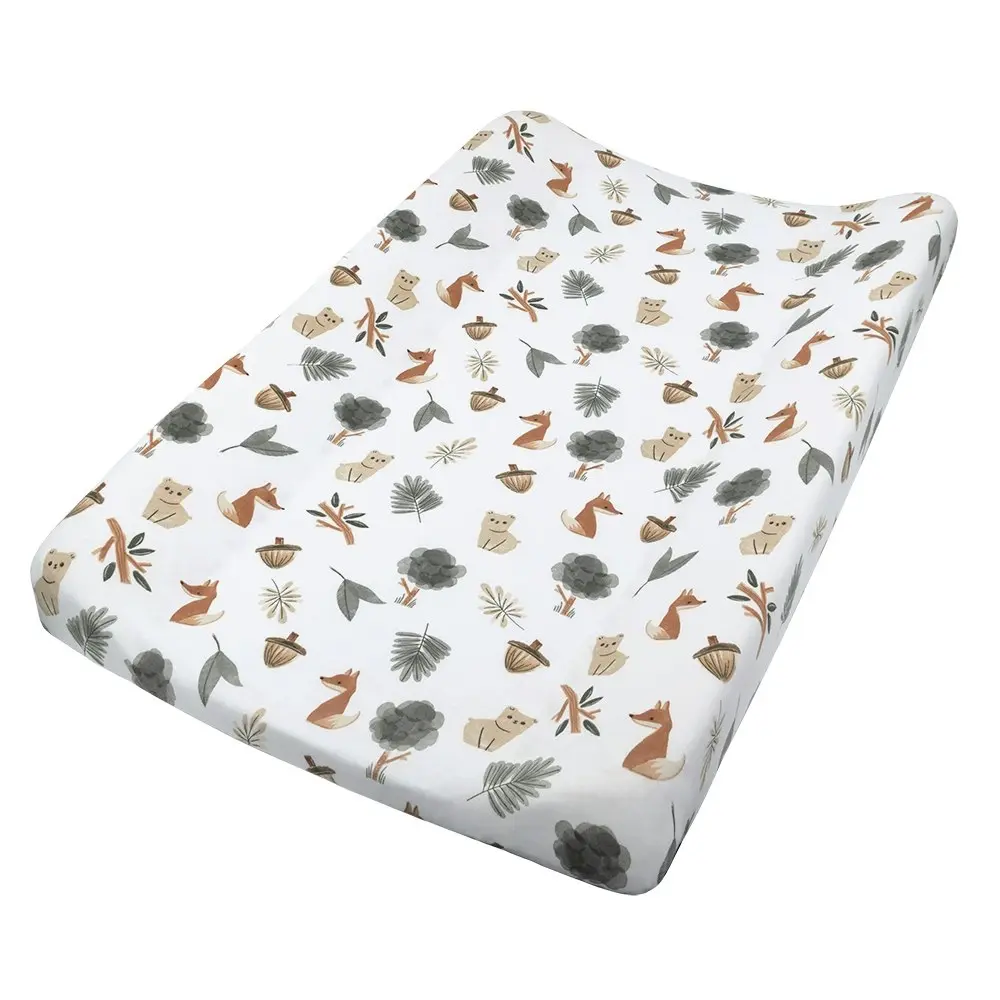 Living Textiles Change Infant Pad Cover & Liner Set Forest Retreat/Olive Dots