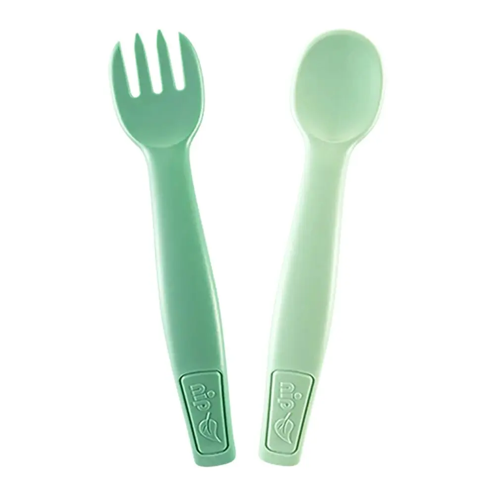 4pc Nip Baby/Infant Eat Green Cutlery/Utensil Tableware Feeding Set Green 9m+