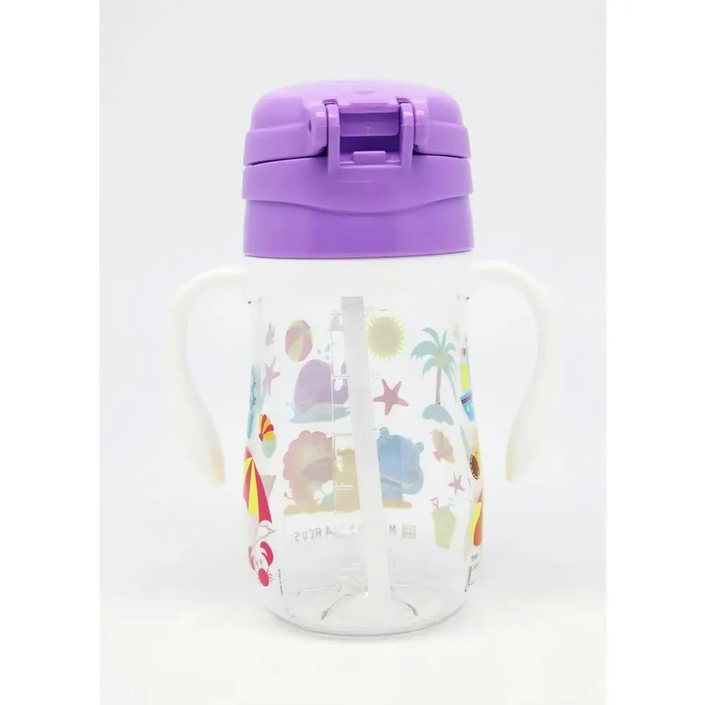 Marcus & Marcus Children/Toddler Straw Drink Bottle Willo Whale Lilac 12m+