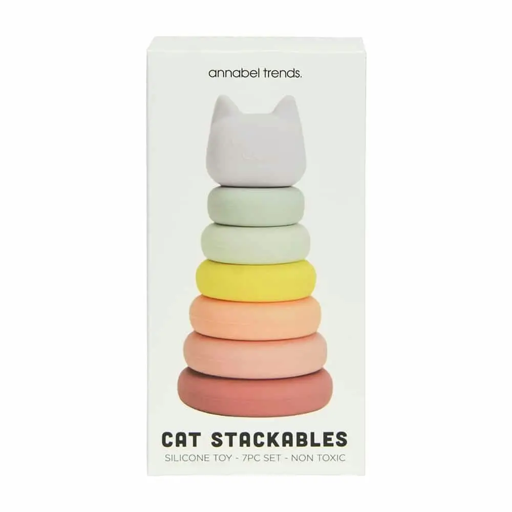 7pc Annabel Trends Silicone Cat Stackables Baby/Kids/Child Chew Teether/Toy 0m+