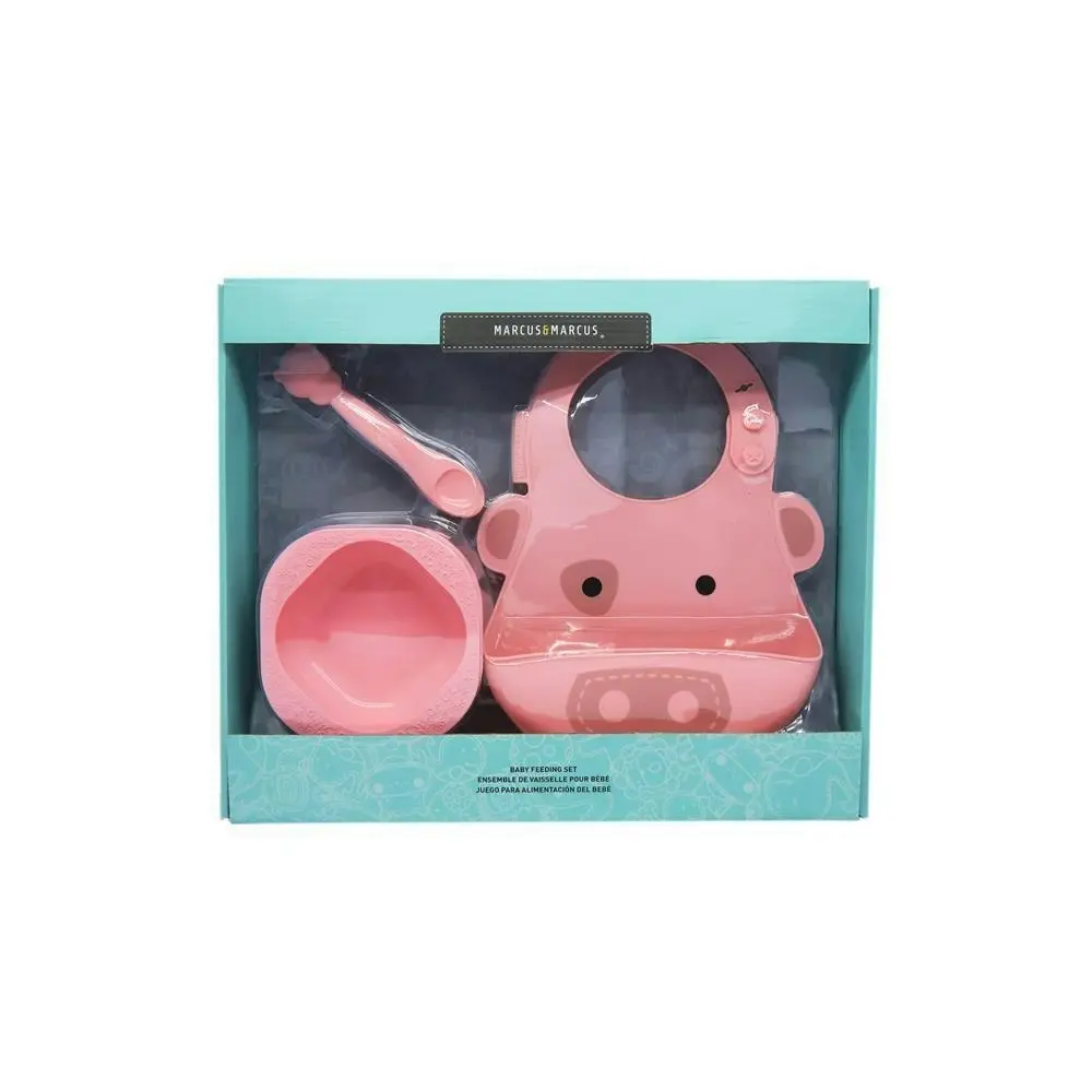 3pc Marcus & Marcus Toddler/Children's/Baby Cutlery Set Pokey Piglet Pink 6m+