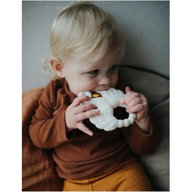 Natruba Swan 12cm Rubber Teether Sensory Play Teething Toy Baby/Infant 0m+ White