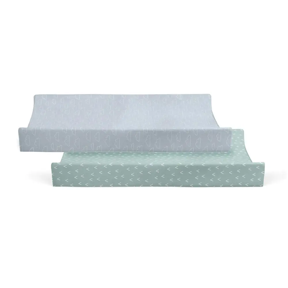 2PK Bubba Blue 48x82cm Nordic Waterproof Change Mat Cover Baby 0-12m Sky/Mint