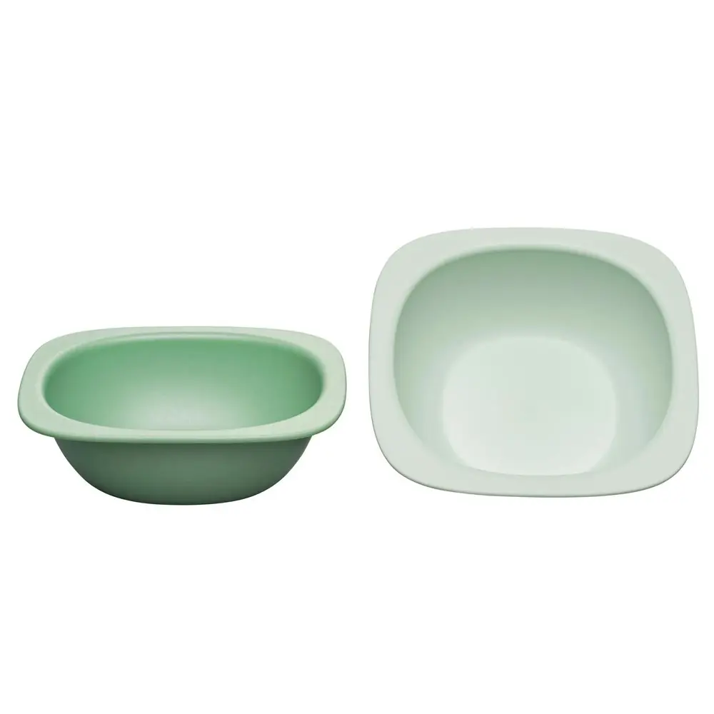 2pc Nip Eat Green Stackable PVC/BPA Free Infant/Baby Feeding Dish/Bowl Green 4m+