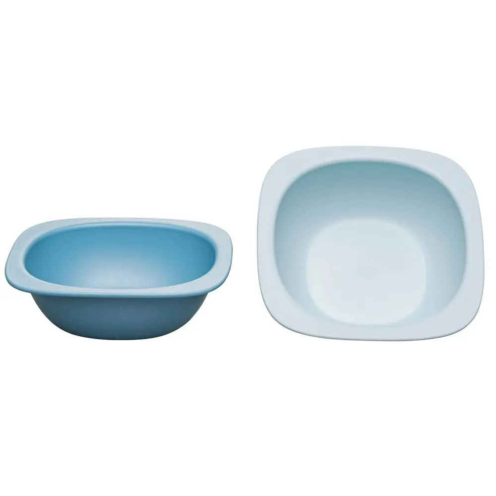 2pc Nip Eat Green Stackable PVC/BPA Free Baby/Infant Feeding Dish/Bowl Blue 4m+