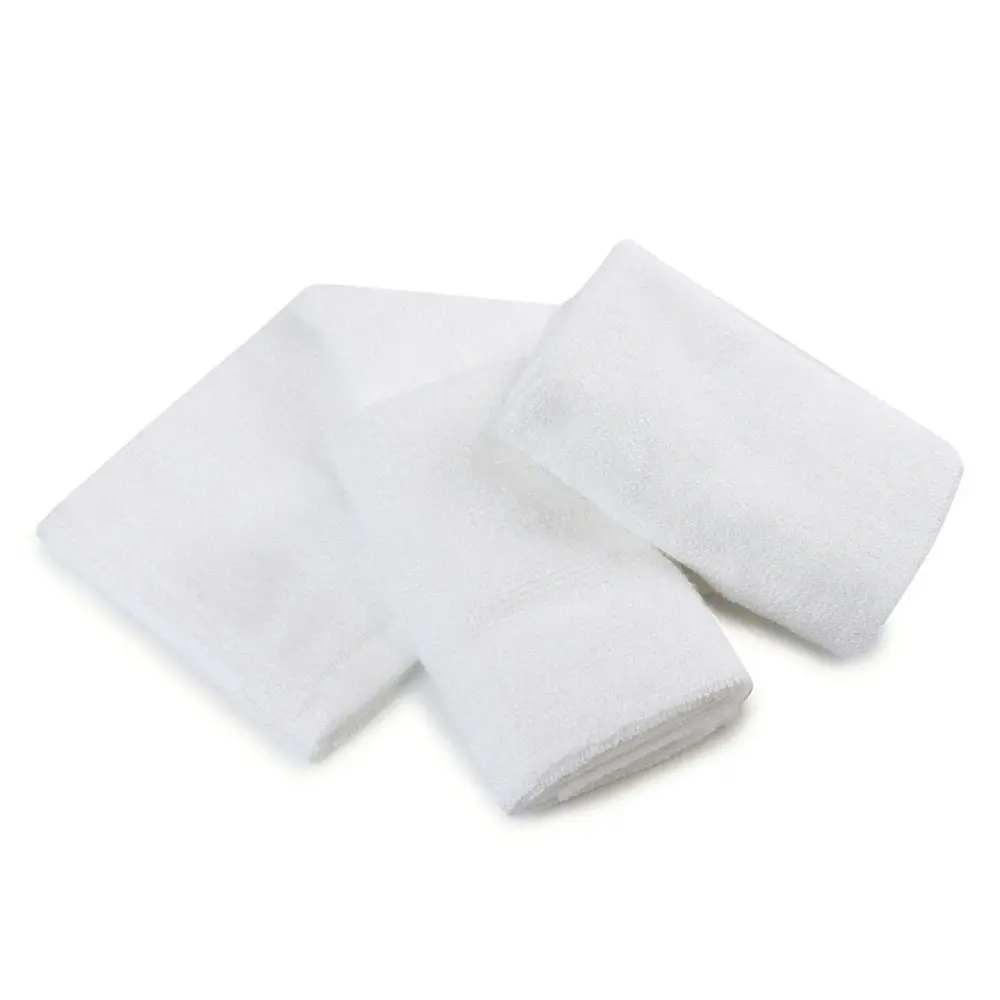 3pc Bubba Blue 25cm Square Bamboo Face Washer Set Soft Baby Towel Cloth White