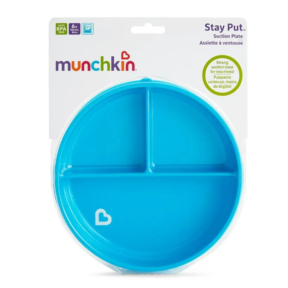 Munchkin 18cm Baby/Toddler Suction Food Divider Plates 6m+ BPA Free Assorted