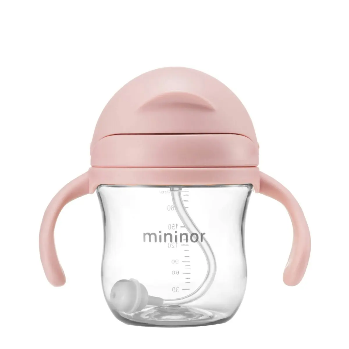 Mininor Baby/Infant 220ml Tritan Straw Bottle Water/Juice Drink Cup Rose Pink