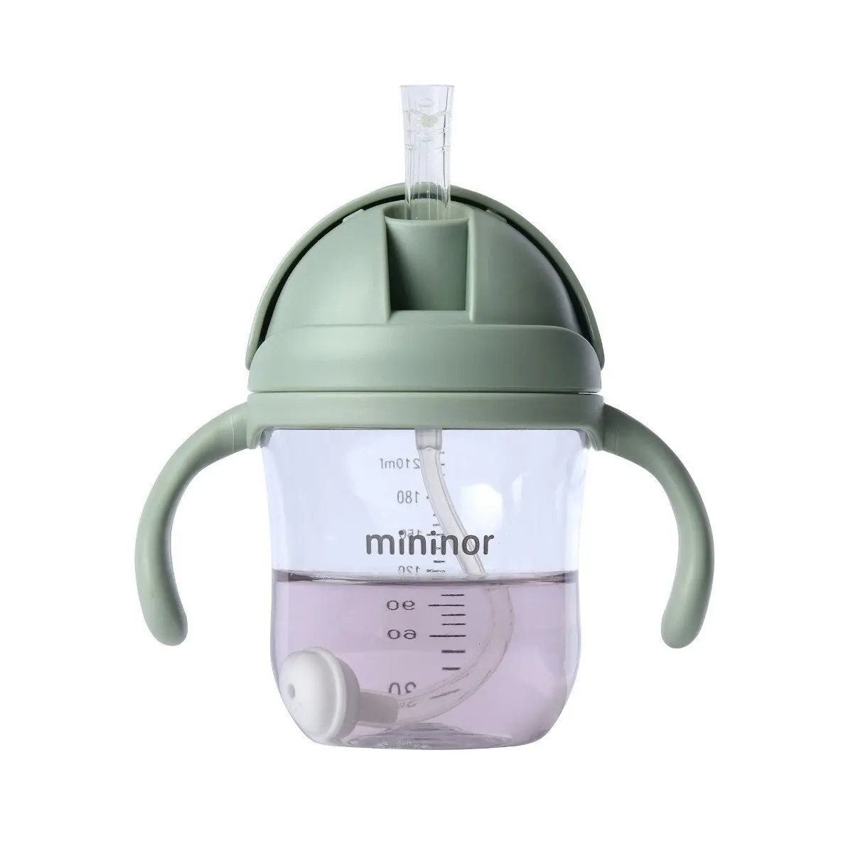 Mininor Baby/Infant 220ml Tritan Straw Bottle Water/Juice Drink Cup Willow Green