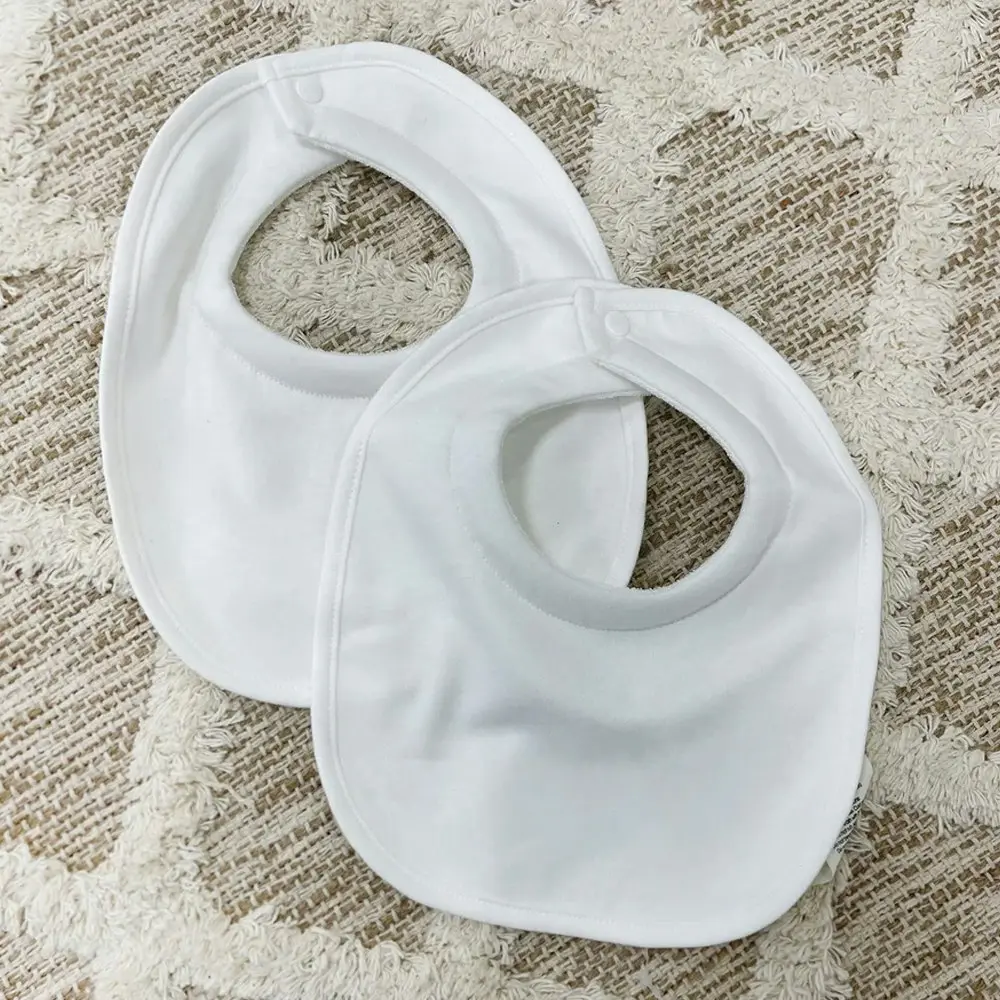 2PK Bubba Blue 21x24cm Organic Cotton Dribble Bibs Baby Feeding 0-12m Off White