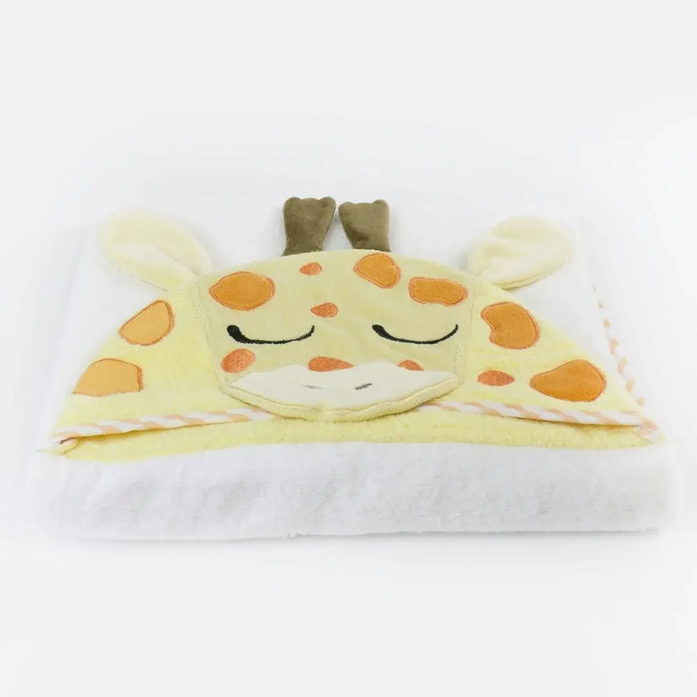 Bubba Blue Zoo Animal Giraffe Hooded Baby/Newborn/Infant Plush Bath Drying Towel