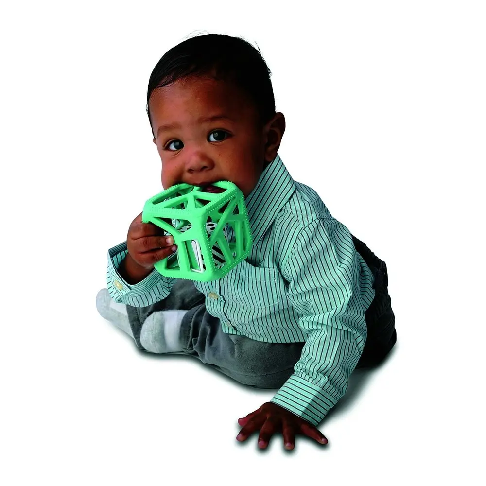 Malarkey Kids Soft Chewing Cube Baby/Infant 3m+ Sensory Rattle/Teether Toy Mint