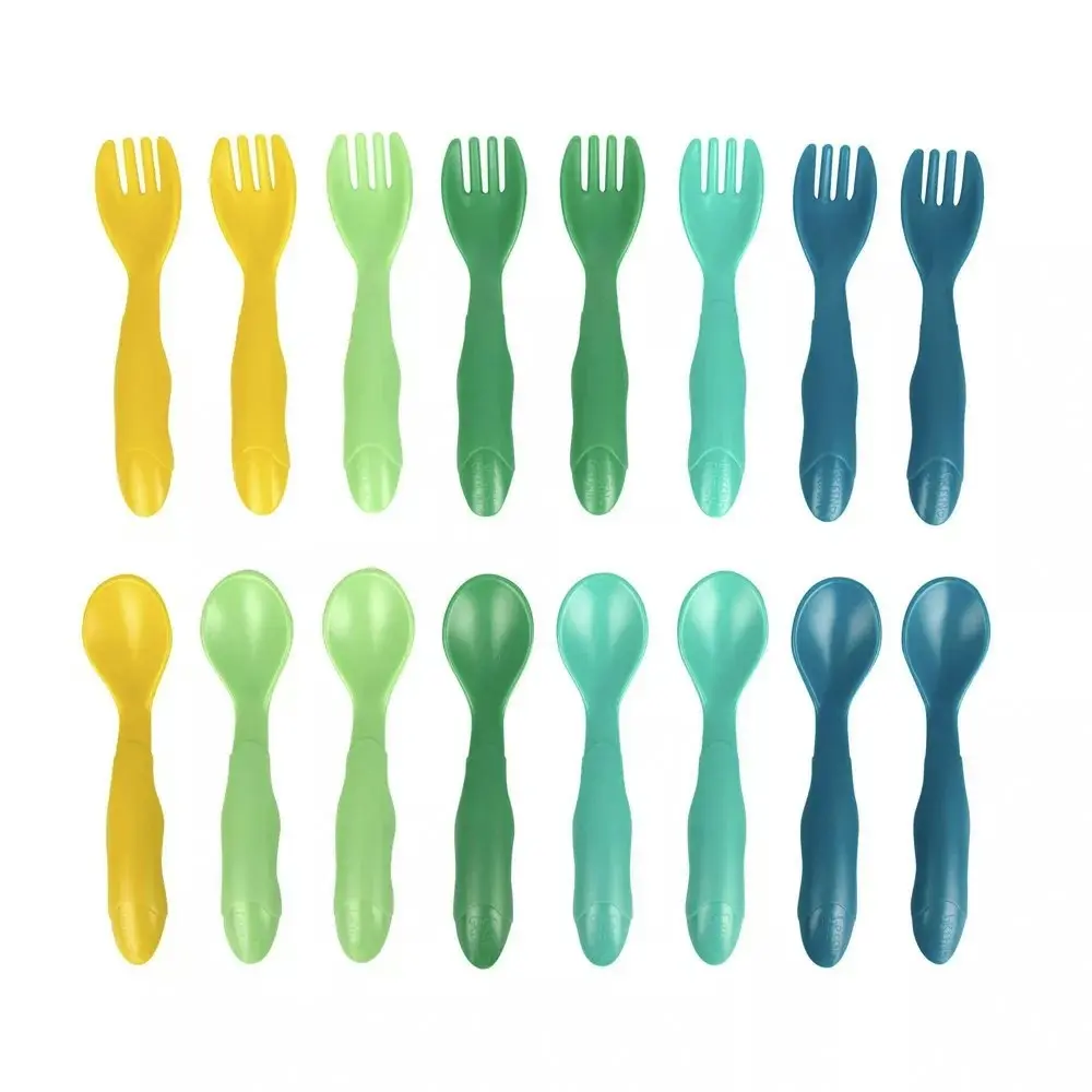 32pc Green Grown Reusable Flatware Fork & Spoon Toddler/Baby Set 9m+ Assorted