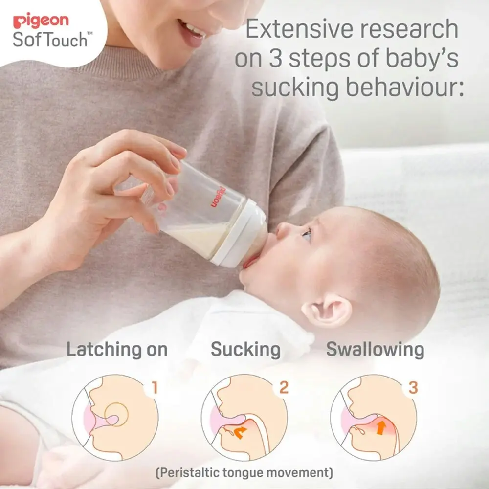 PIGEON Softouch lll Drinking/Feeding Bottle PPSU Anti-Colic 240ml Baby 3m+