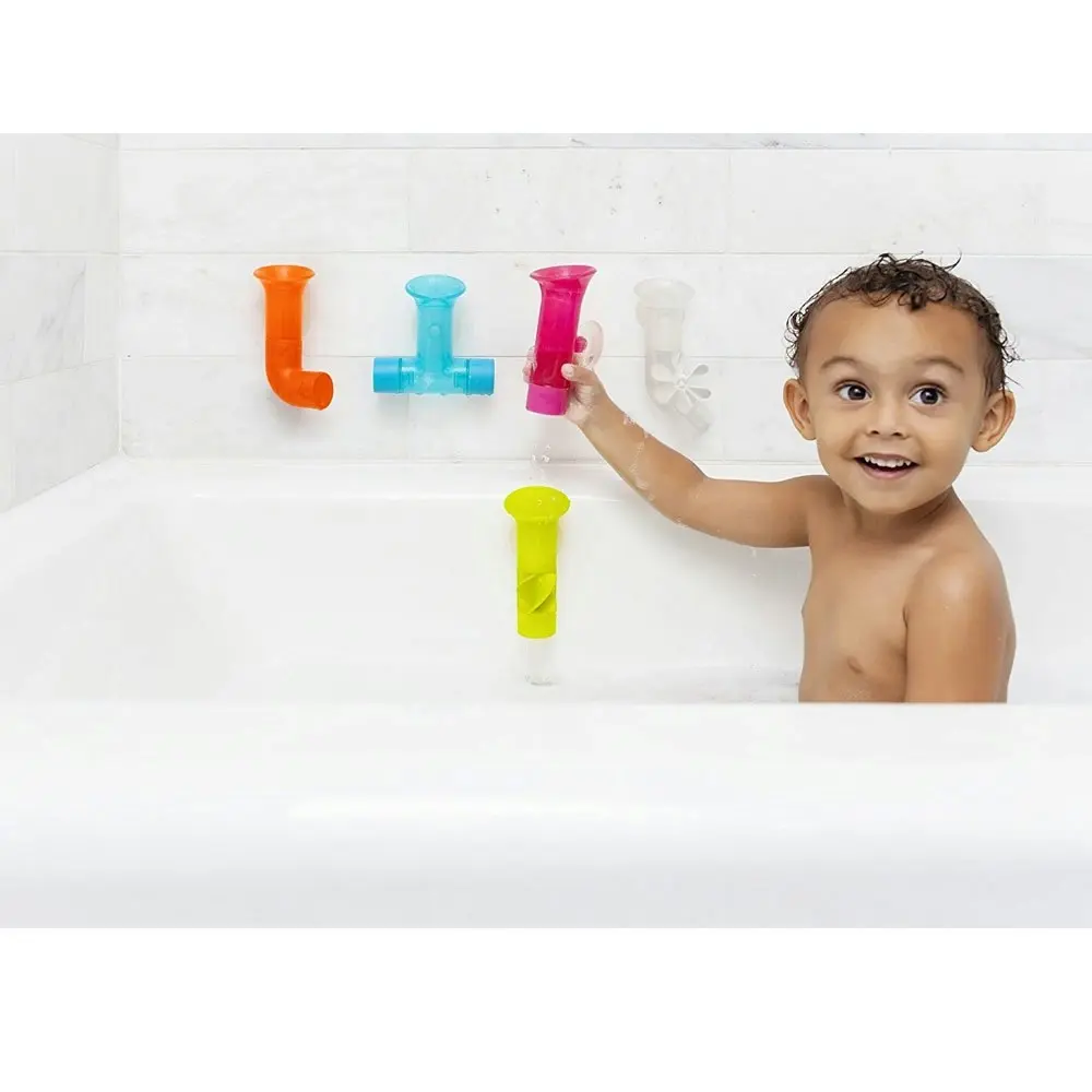 Boon 5pc Pipes Building Bath Toy Suction Set Tub/Shower Play/Fun Kids/Toddler