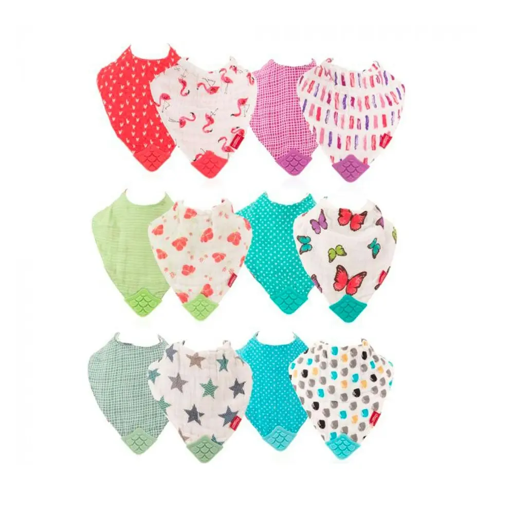 Nuby Baby/Toddler Muslin Triangle Bandana Feeding Bib Towel Girl 0m+ Assorted