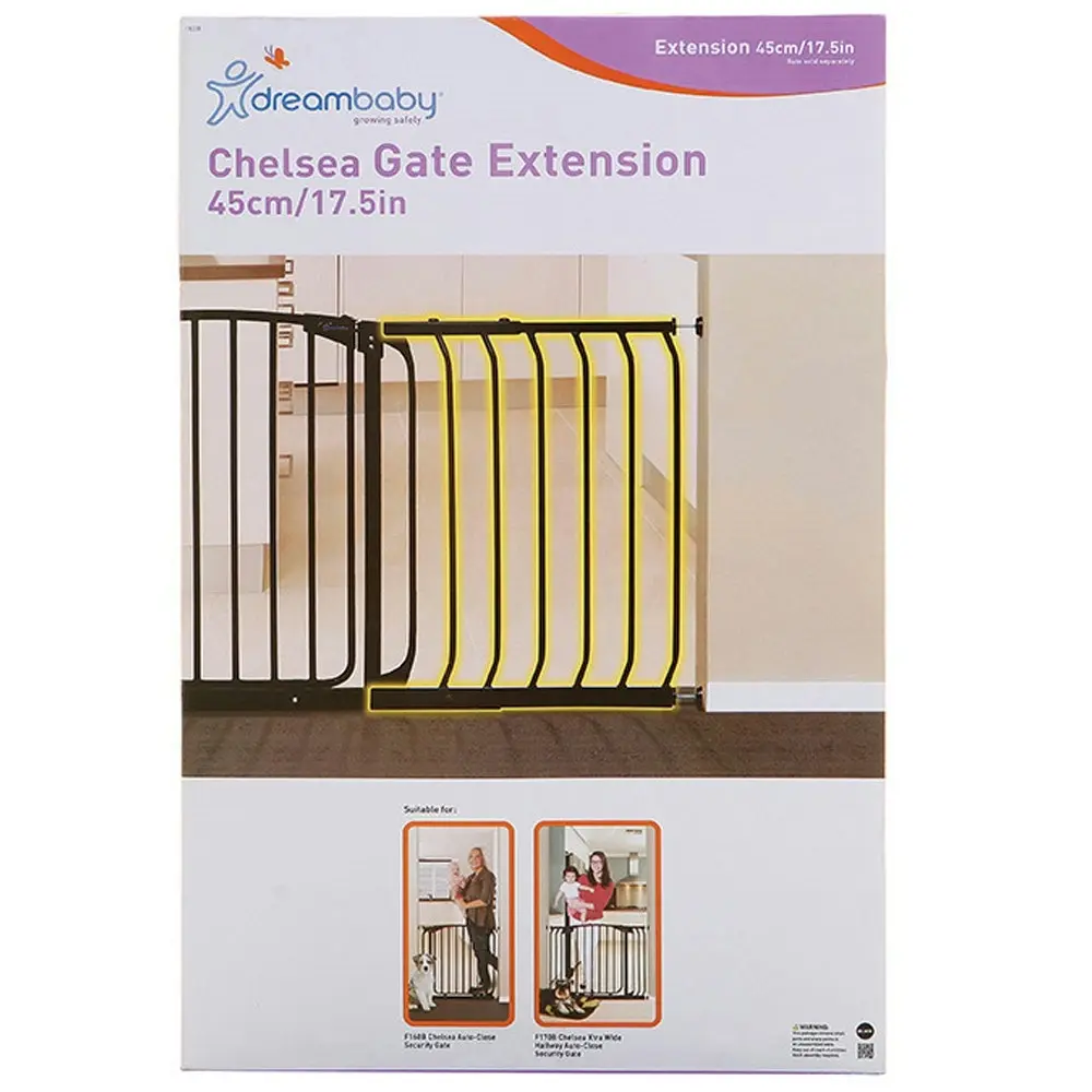 dreambaby 45cm Chelsea Extension For Baby/Kids Safety Gate Protection Black