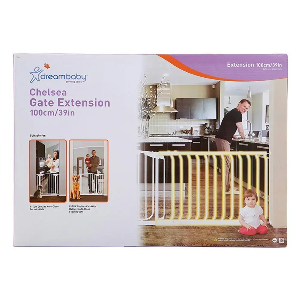 dreambaby 100cm Chelsea Extension For Baby/Kids Safety Gate Protection White