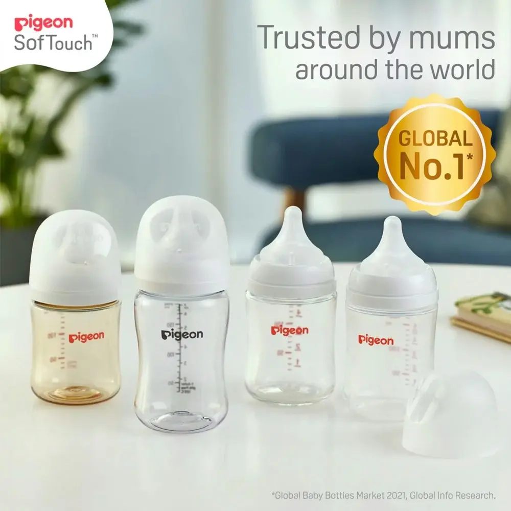 2pc PIGEON SofTouch Anti-Colic Baby/Newborn Feeding Milk Bottle PPSU 160ml 0m+