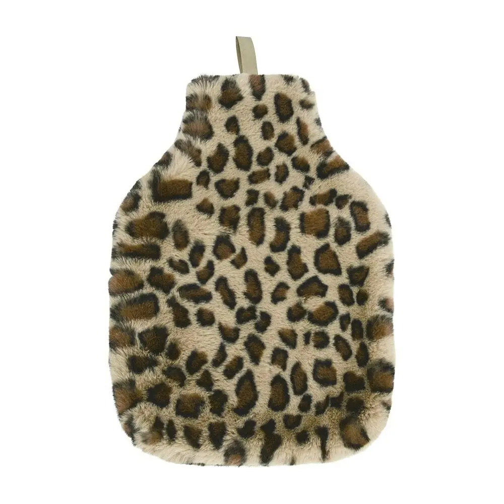 2x Annabel Trends Faux Fur 37x23cm Cover Cosy Luxe Bag f/Hot Water Bottle Ocelot