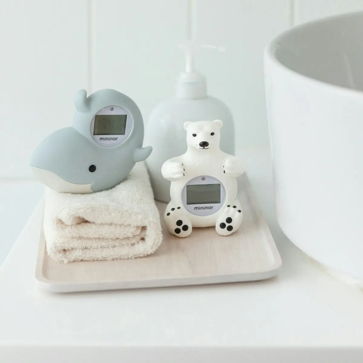 Mininor Baby/Infant Bath Animal Toy Water Safety Thermometer White Polar Bear