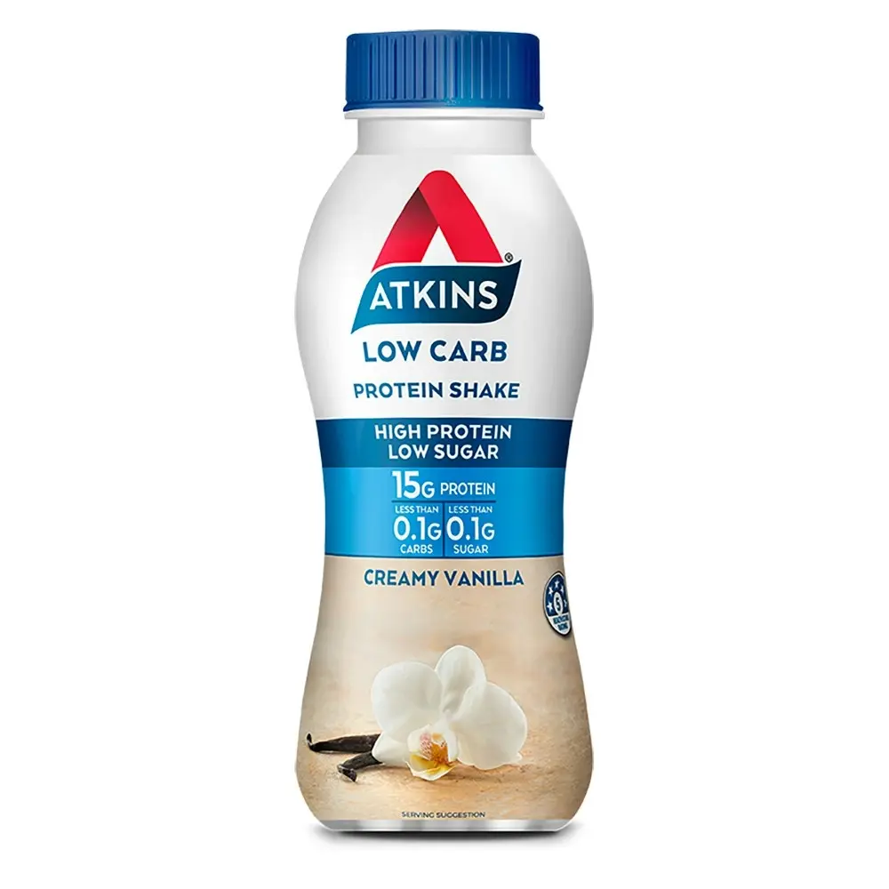 6x Atkins Advantage RTD 330ml Low Carb/Sugar Protein Shake Healthy Drink Vanilla