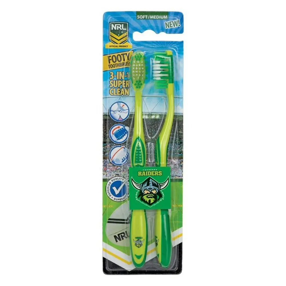 6pc NRL Canberra Raiders Soft/Medium Toothbrush Kids/Adults Oral Care 6y+