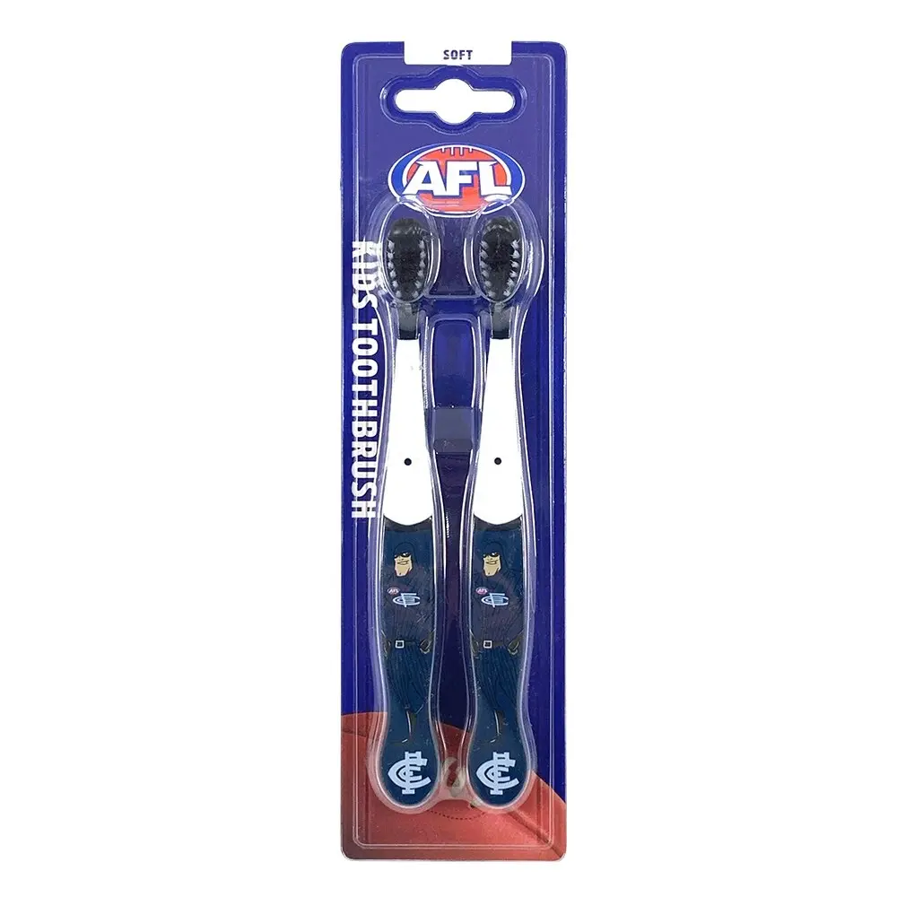 10pc AFL Mascot Kids/Children Soft Bristles Toothbrush Carlton Blues 3y+