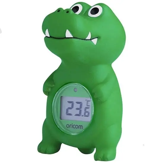 Oricom 02SCR Digital Baby Bath Thermometer Crocodile w/ Temperature Alert 0m+