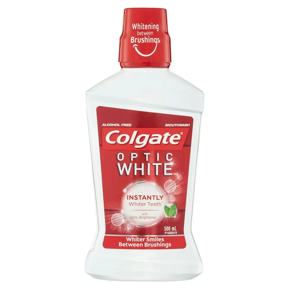 3x 500ml Colgate Mouthwash Optic White Dental/Teeth Hygiene/Cleaning/Care/Health