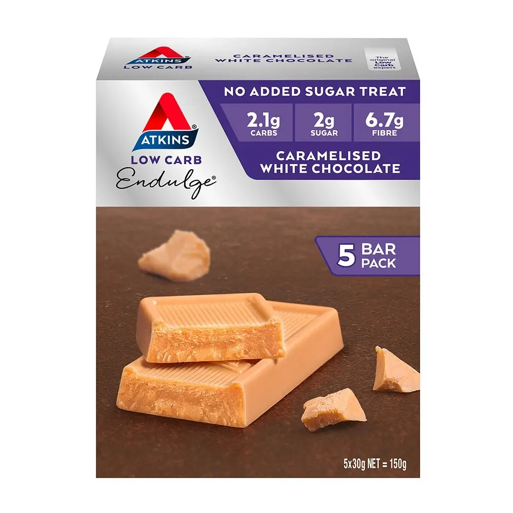 20x Atkins Low Carb/Sugar Endulge Caramelised White Chocolate Protein Bars 30g