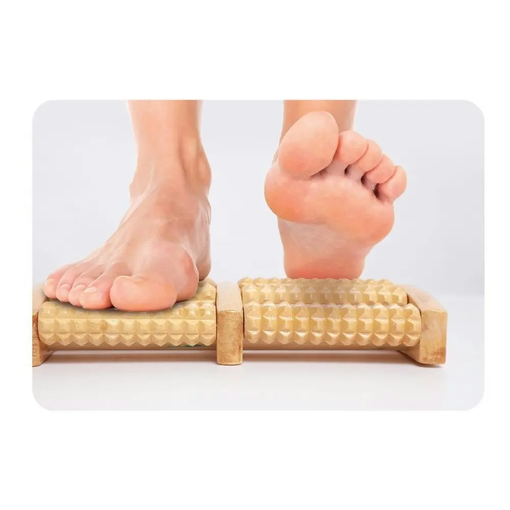 Liven Zen Lightweight Portable 10 Roller Wooden Foot Therapy Massager