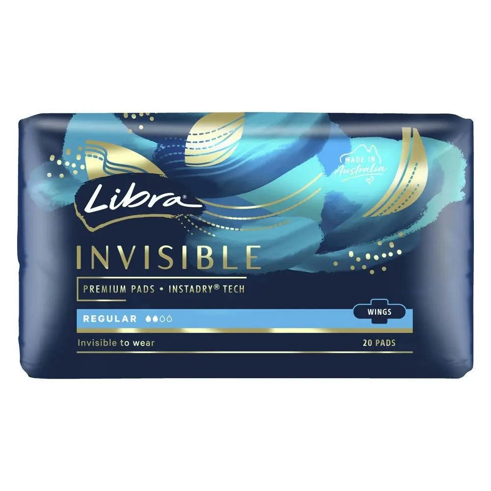 120pc Libra Premium Sanitary Period Pads Invisible Regular Coverage With Wings