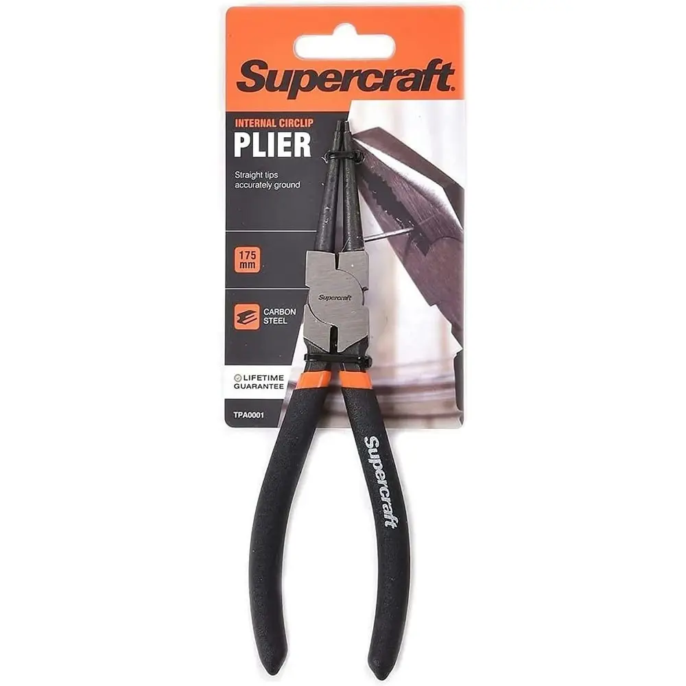 2x Supercraft Internal Circlip Straight Nose Pliers Carbon Steel  175mm