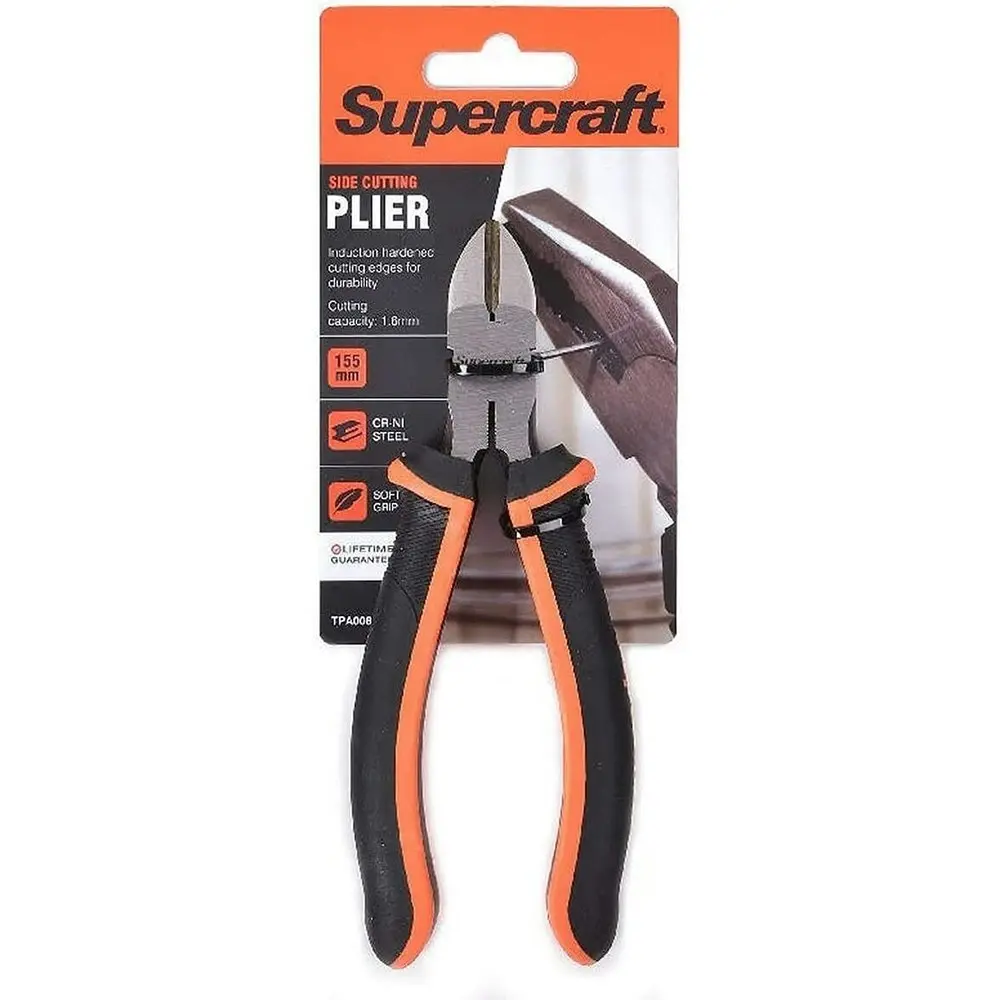 2x Supercraft Side Cutting Nose Pliers With Soft Grip Handles 165mm Cr-Ni Steel