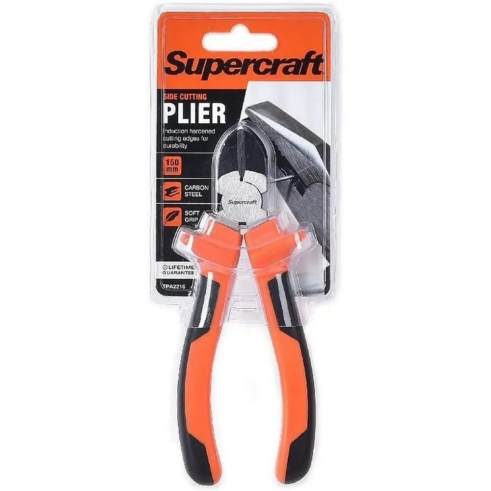 2x Supercraft Side Cutting Nose Pliers Carbon Steel 150mm With Soft Grip Handles