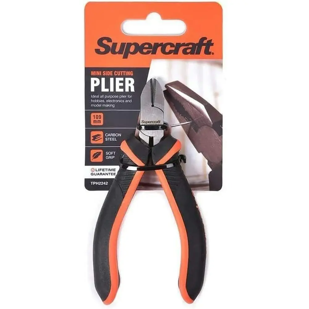 2x Supercraft Mini Side Cut Carbon Steel Pliers 109mm With Soft Grip Handles