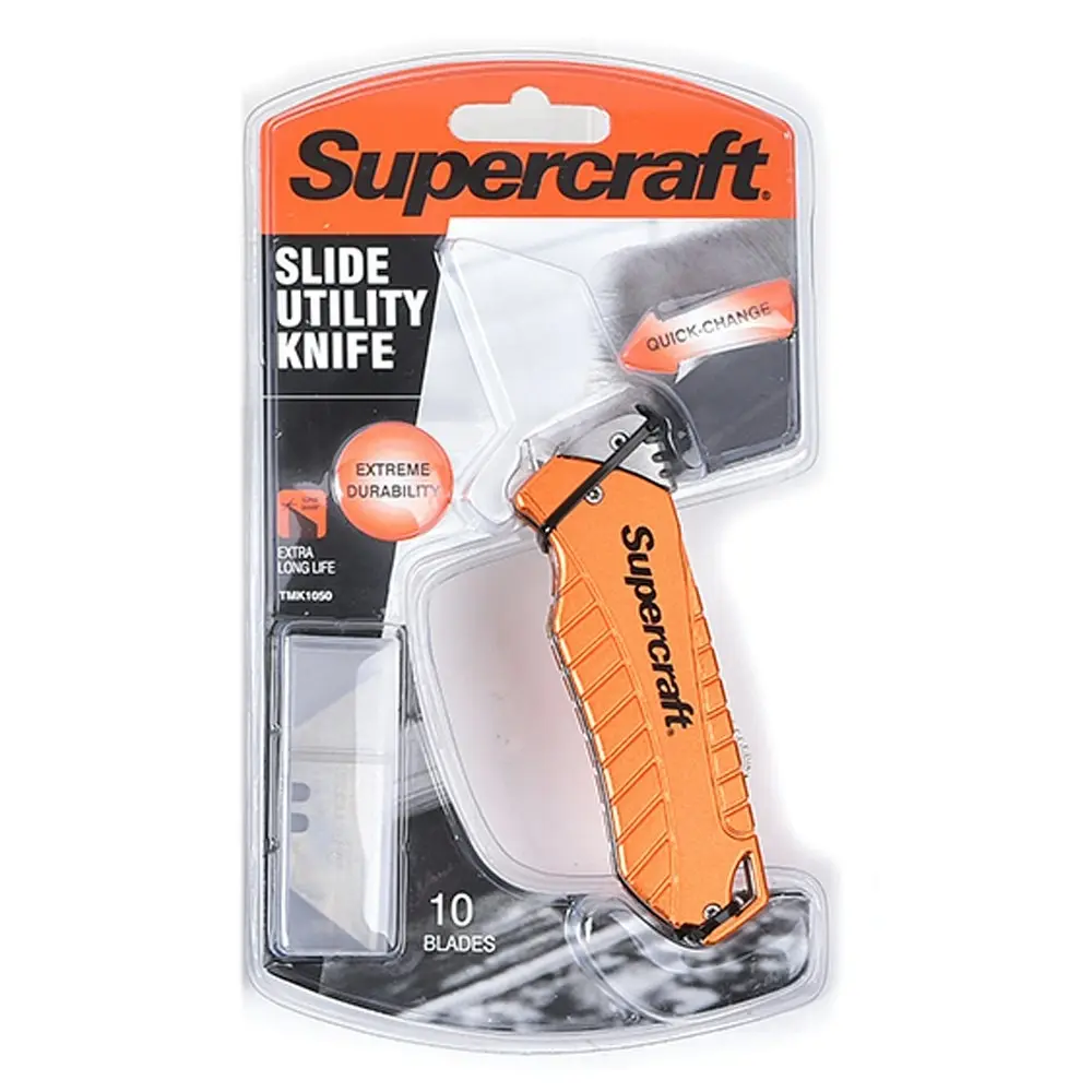 Supercraft Turbo Multipurpose Utility Knife/Box Cutter With 10 Blades Assorted