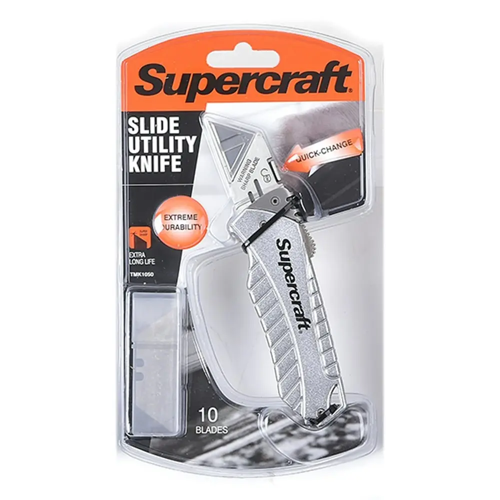 Supercraft Turbo Multipurpose Utility Knife/Box Cutter With 10 Blades Assorted