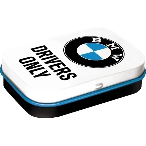 2x Nostalgic Art 6cm Metal Tin Mint Box BMW Drivers Only Fresh Breath Hard Candy