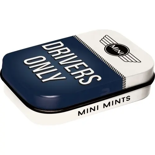 2x Nostalgic Art 6cm Metal Tin Mint Box Mini Drivers Only Fresh Breath Candy