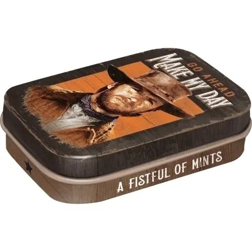 2x Nostalgic Art 6cm Metal Tin Mint Box A Fistful of Mints Fresh Breath Candy