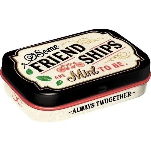 2x Nostalgic Art 6cm Mint Tin Box Friendships Mint To Be Fresh Breath Hard Candy