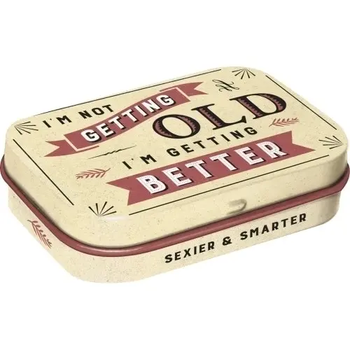 2x Nostalgic Art 6cm Metal Tin Mint Box I'm Not Getting Old Fresh Breath Candy