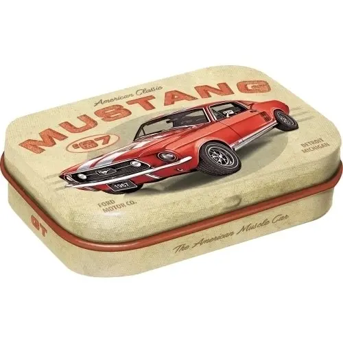 2x Nostalgic Art 6cm Mint Tin Box Ford Mustang GT 1967 Red Fresh Breath Candy